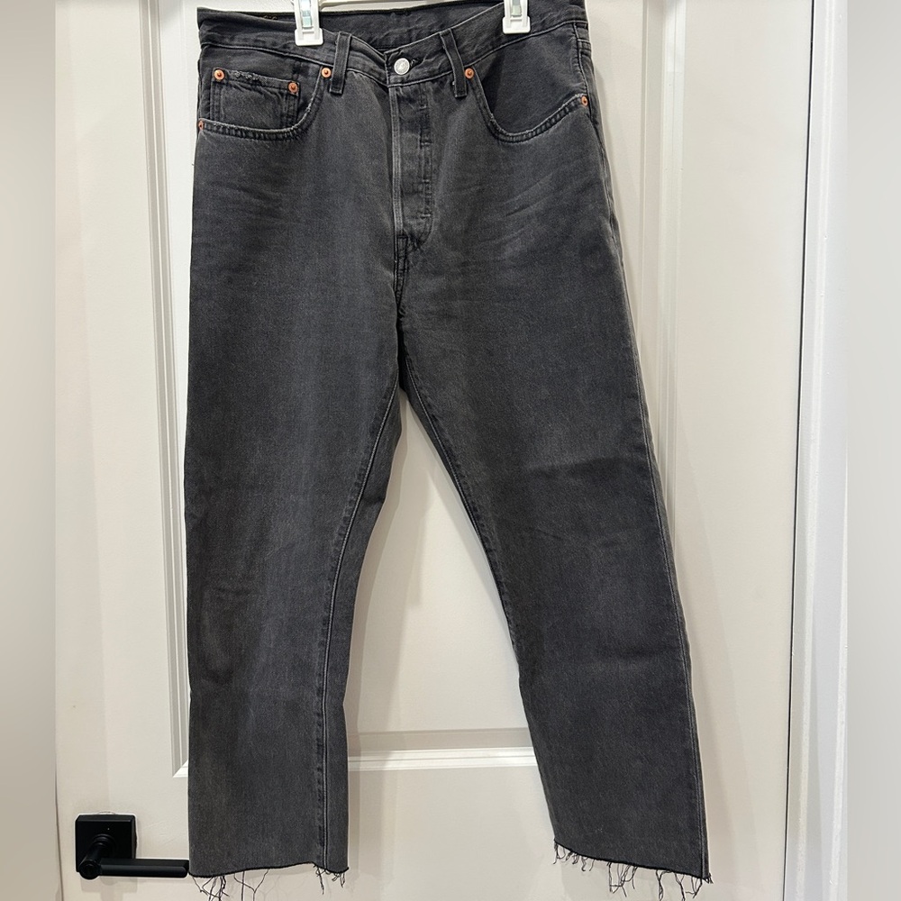Levi's Black Washed Straight-Leg Jeans